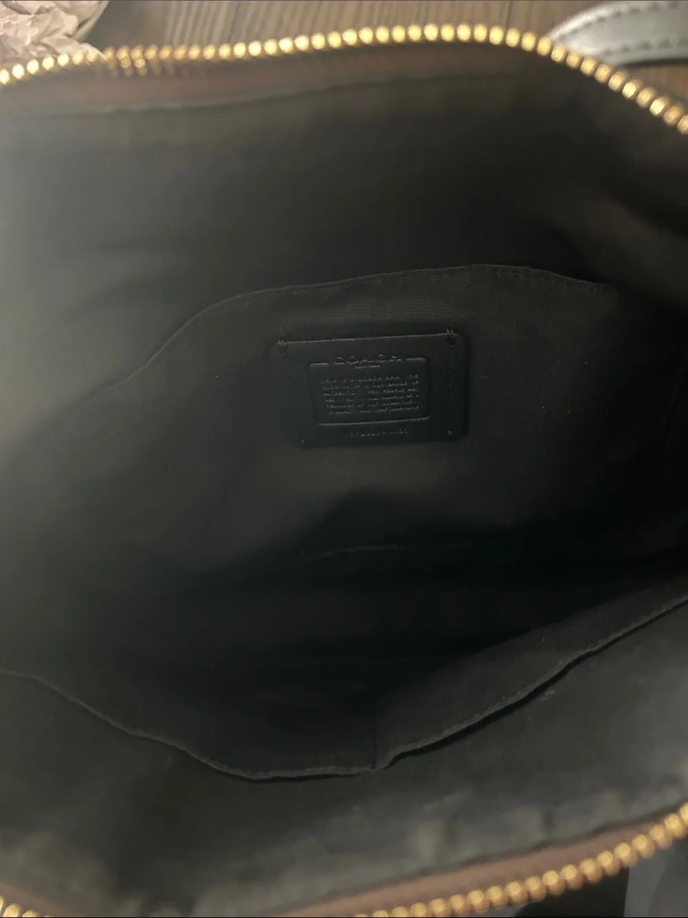Coach Zip Tote Signature Canvas Leather Trim